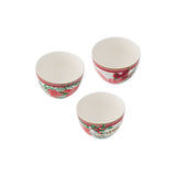 MW Festive Flora Bowls Set of 3 Overhead Angle Shot