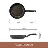 Essteele Per Salute 26cm Open French Skillet featuring product dimensions 