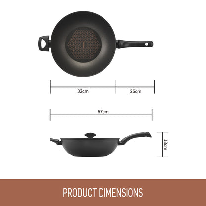 Esselle Per SAlute32cm covered Stirfry featuring product dimensions 