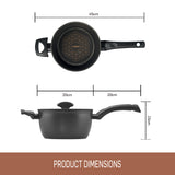 Essteele Per Saute 20cm / 2.9 L Covered Saucepan featuring product dimensions 