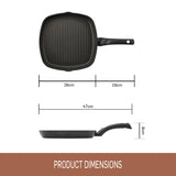 Essteele per Salute 28cm grill pan featuring Product dimensions 