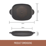 Essteele Per Salute 33 x 26cm Hotplate featuring product dimensions 