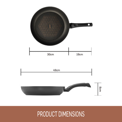 Essteele Per Salute 30cm Open French Skillet featuring product dimensions 