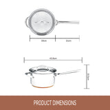 Essteele Per Vita 20cm / 3.4L Saucepan featuring product dimensions 