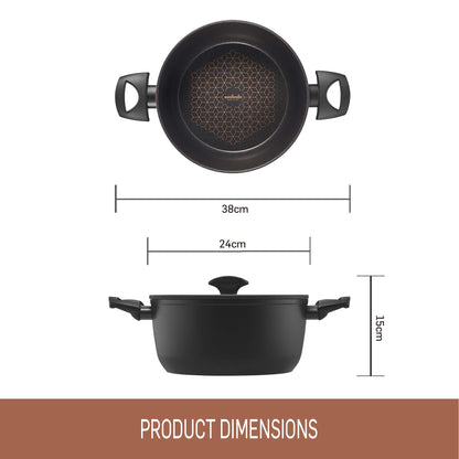 Essteele Per Salute 24cm / 4.5L Covered Casserole featuring Product dimensions 