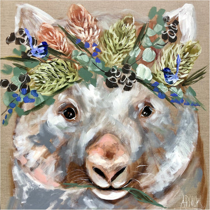 Forget Me Not Wombat Set 11x11cm Set of 4 Coasters