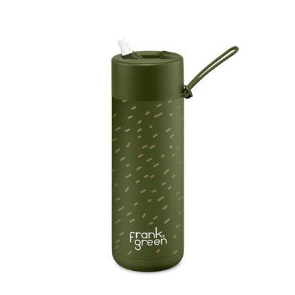 frank green 20oz Reusable Bottle Flip Lid - Khaki Scout Rear View