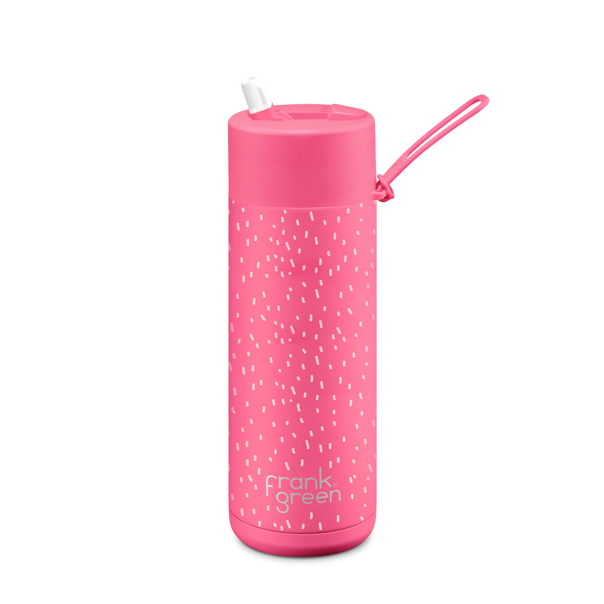 Franksters 20oz Reuseable Bottle Flip Lid Neon Pink from Rear