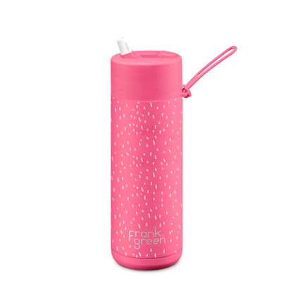 Franksters 20oz Reuseable Bottle Flip Lid Neon Pink from Rear