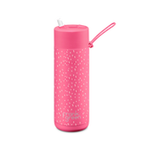 Franksters 20oz Reuseable Bottle Flip Lid Neon Pink from Rear