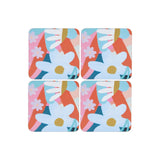 Rach Jackson Wild Wonderful Cork Back Coaster 10cm Set of 4 Gift Boxed