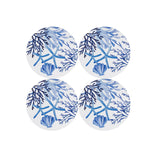 MW Blue Coral Round Cork Back Placemat 32cm Set of 4 Gift Boxed