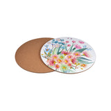 Royal Botanic Gardens Eucalyptus Bloom Round Cork Back Placemat 32cm Set of 4 Gift Boxed