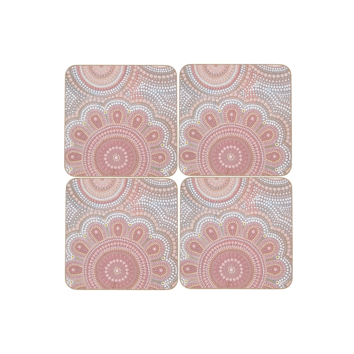 Lou Martin Uplift Cork Back Coaster 10.5cm Set of 4 Gift Boxed ...