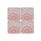 Lou Martin Uplift Cork Back Coaster 10.5cm Set of 4 Gift Boxed