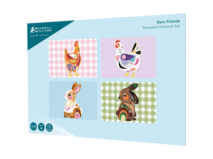 Pete Cromer Barn Friends Placemat Reversible 43x28cm Set of 4 Assorted