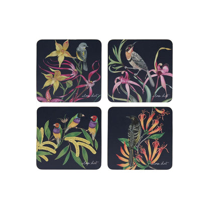 Eloise Short Lyric Cork Back Coaster 10.5cm Set of 4 Gift Boxed Assorted