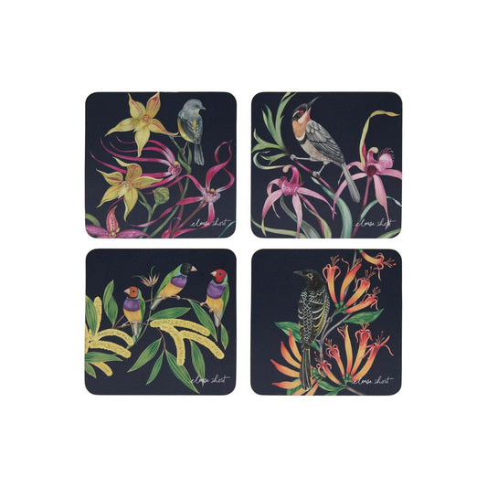 Eloise Short Lyric Cork Back Coaster 10.5cm Set of 4 Gift Boxed Assorted