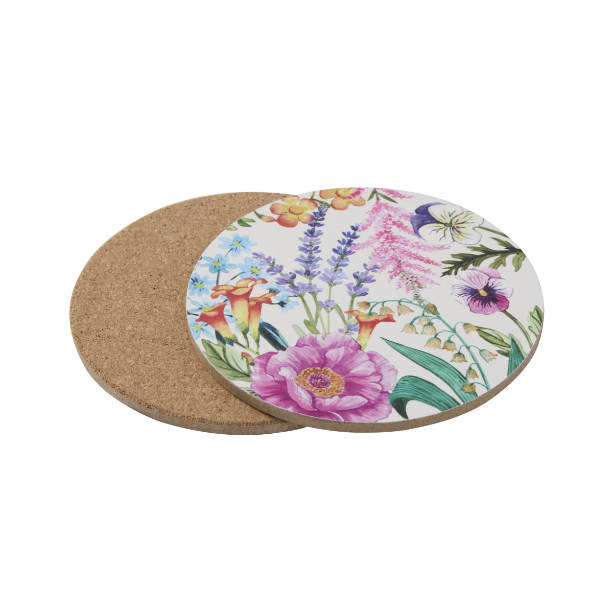 Maxwell & Williams Botanica Round Cork Back Coaster 10cm Set of 4 Gift Boxed
