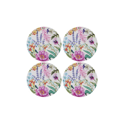 Maxwell & Williams Botanica Round Cork Back Coaster 10cm Set of 4 Gift Boxed