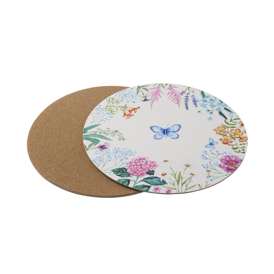 Maxwell & Williams Botanica Round Cork Back Placemat 32cm Set of 4 Gift Boxed