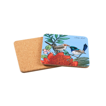 Maxwell & Williams Eloise Short Native Grace Cork Back Coaster 10.5cm Set of 4 Gift Boxed Assorted