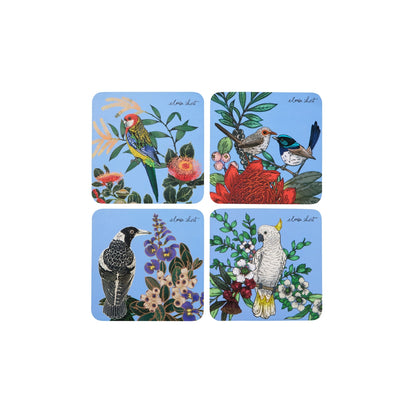 Maxwell & Williams Eloise Short Native Grace Cork Back Coaster 10.5cm Set of 4 Gift Boxed Assorted