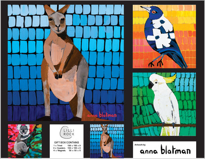 Annas Wildlife Gift Pack including 1 x Trivet 4 x Coasters & 4 x Magnets 35x27cm Gift Pack