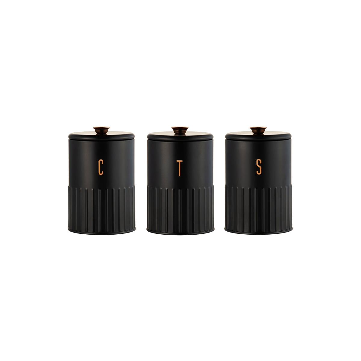 Astor Canister Set of 3 Black Gift Boxed