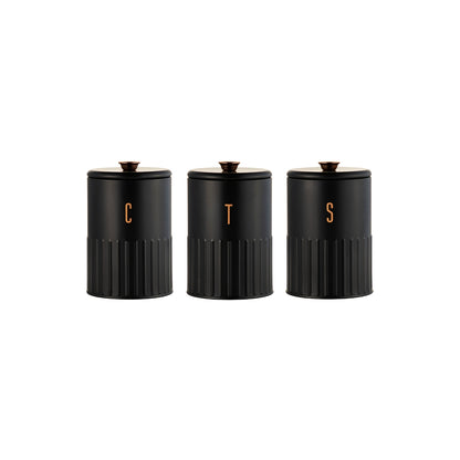 Astor Canister Set of 3 Black Gift Boxed