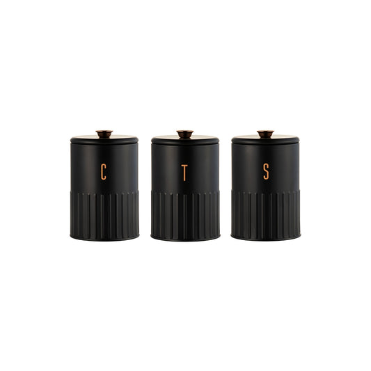 Astor Canister Set of 3 Black Gift Boxed