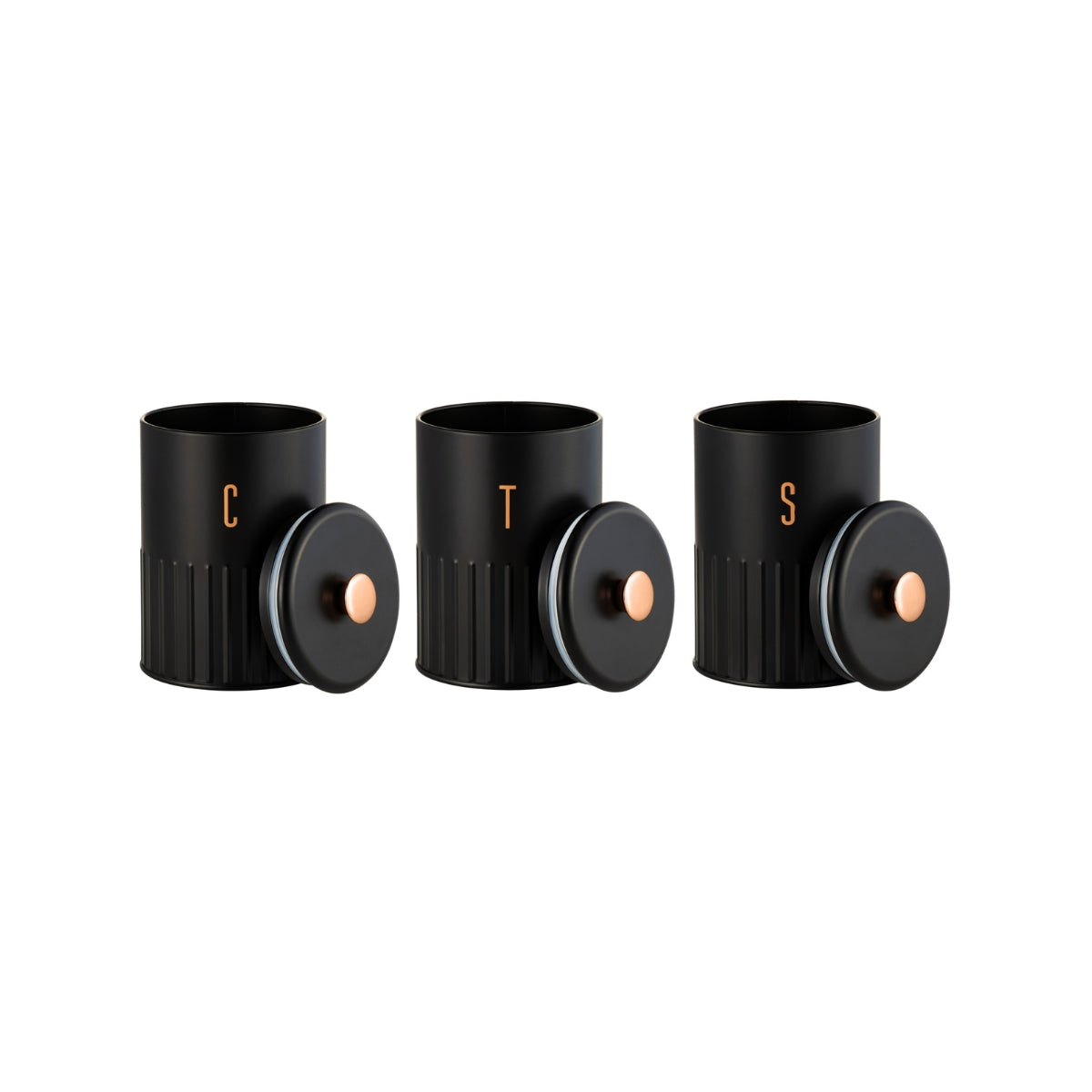 Astor Canister Set of 3 Black Gift Boxed