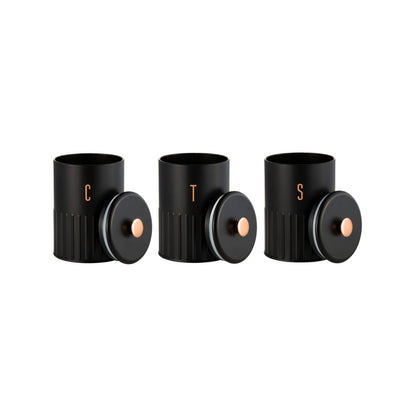 Astor Canister Set of 3 Black Gift Boxed