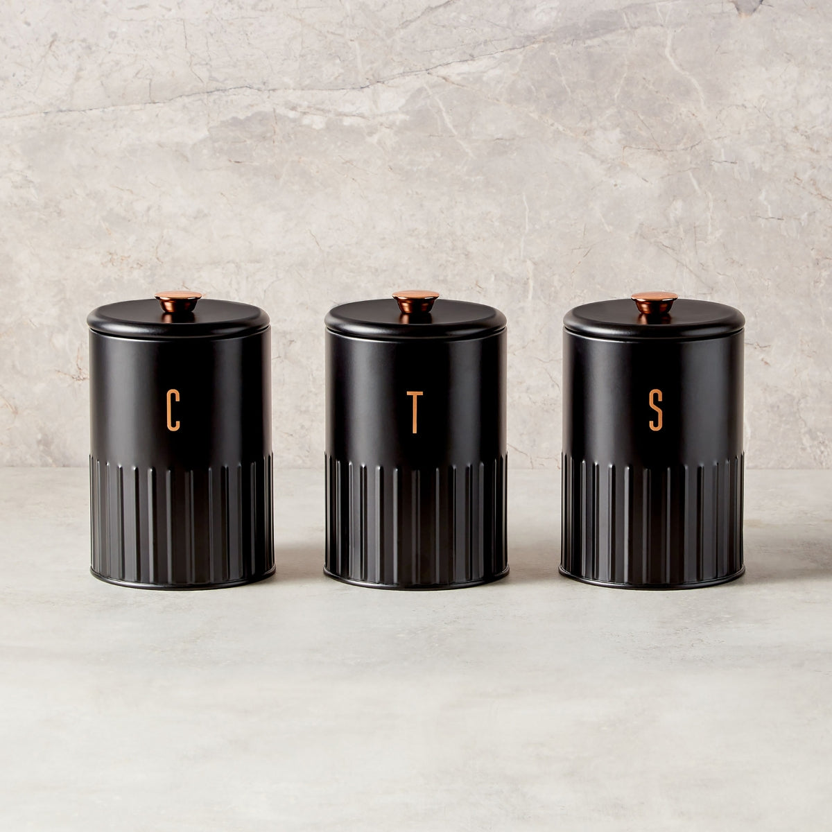 Astor Canister Set of 3 Black Gift Boxed