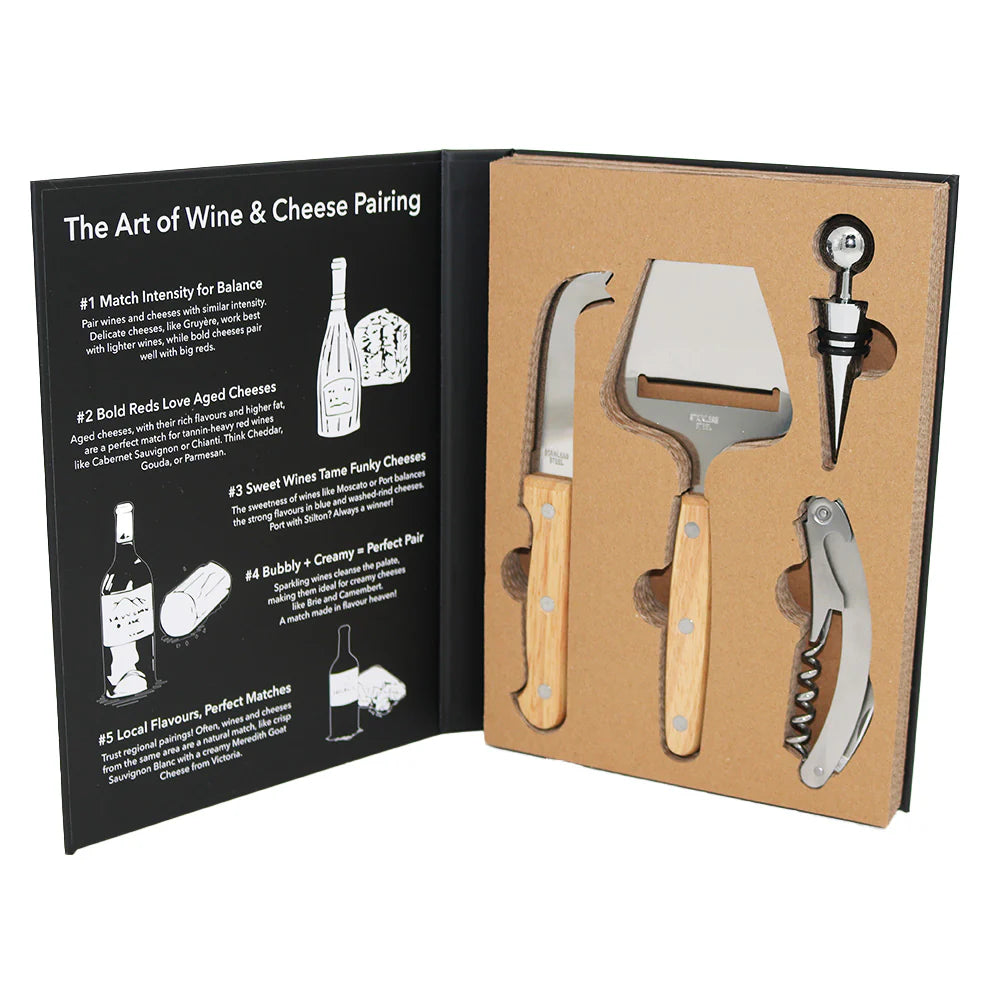 Cheese & Wine 4 Piece Book Box