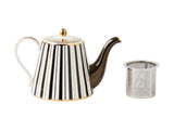 Teas and Cs Regency Teapot With Infuser 1lt Black Gift Boxed