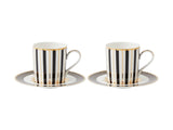 MW Teas and Cs Regency Demi Cup and Saucer 100ml Set of 2 Black