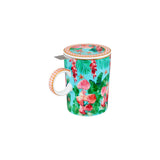 Teas and Cs Tropicana Lidded Mug With Infuser 340ML Blue Gift Boxed