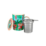 Teas and Cs Tropicana Lidded Mug With Infuser 340ML Blue Gift Boxed