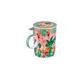 Teas and Cs Tropicana Lidded Mug With Infuser 340ML Pink Gift Boxed