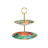 Teas and Cs Tropicana 2 Tiered Cake Stand Gift Boxed