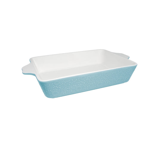 Blooms Rectangular Baker 32x22x6.5cm Blue Gift Boxed