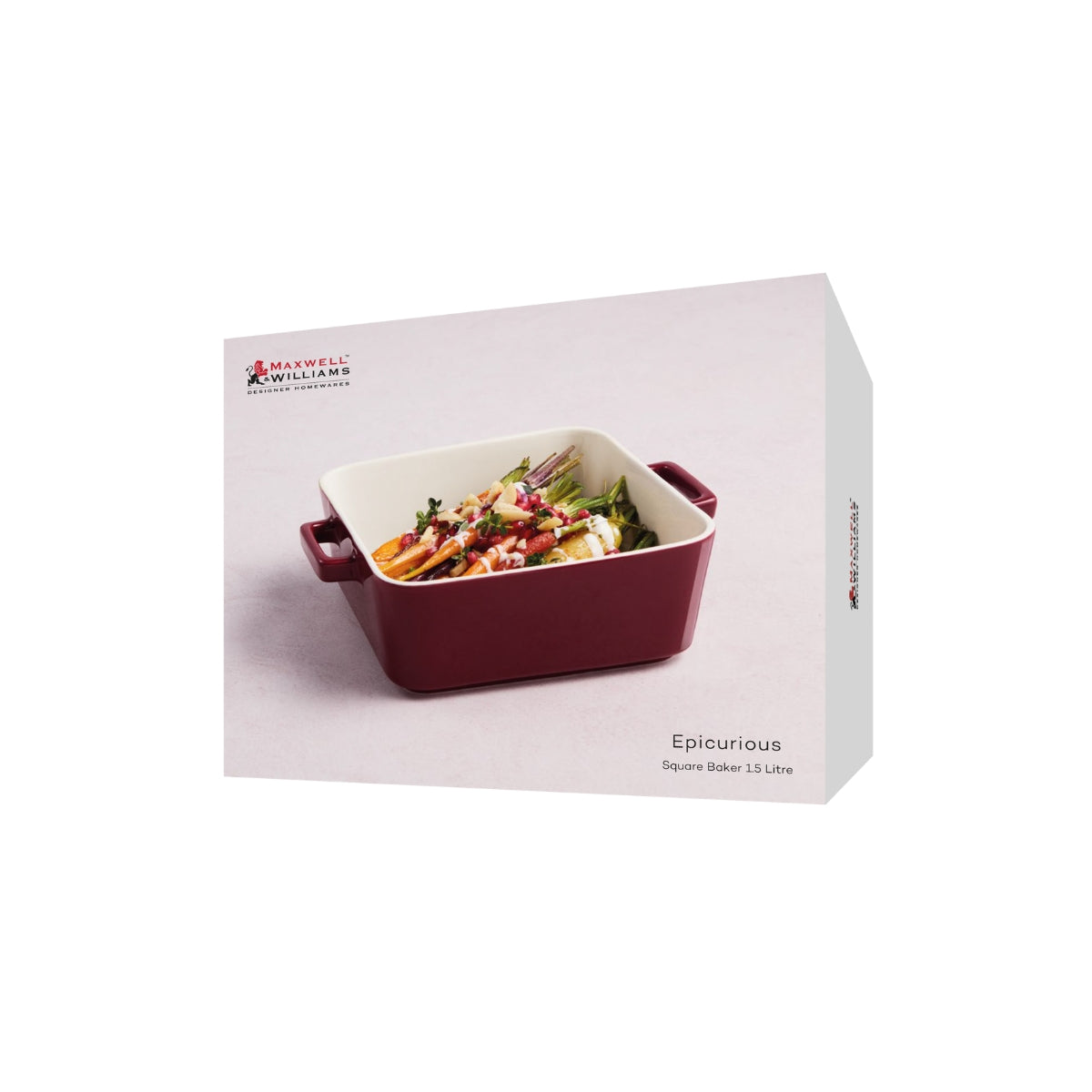 Maxwell & Williams Epicurious Square Baker 19x7cm Bordeaux Gift Boxed