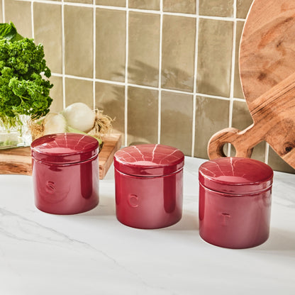 Maxwell & Williams Epicurious Canister 500ML Set of 3 Bordeaux Gift Boxed