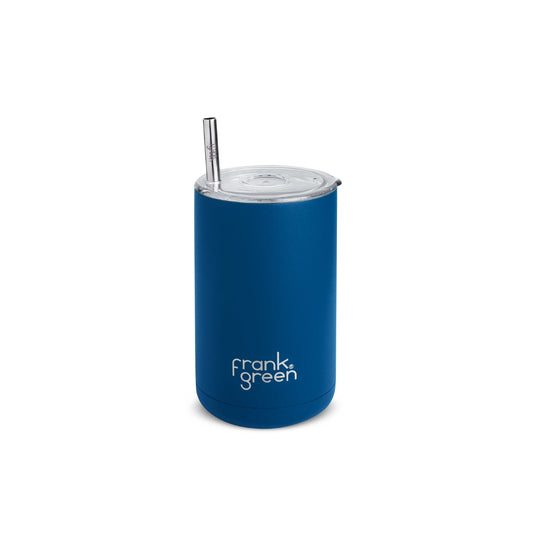 frank green Iced Coffee Cup with Straw Deep Ocean