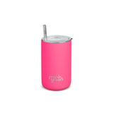 frank green Iced Coffee Cup with Straw Neon Pink