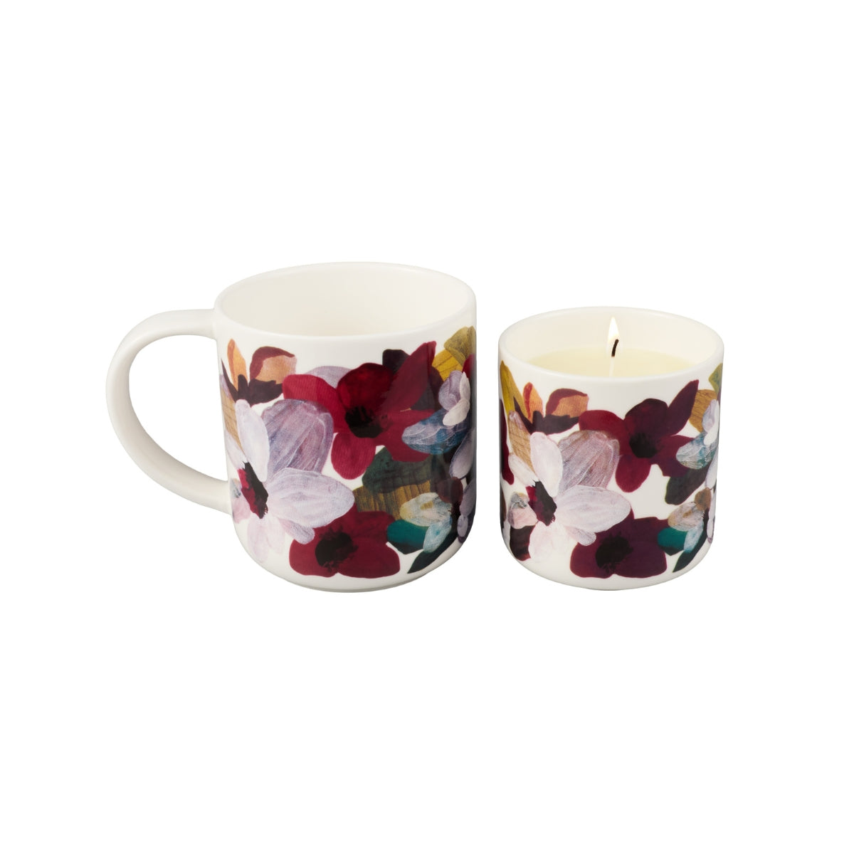 Maxwell & Williams Prudence De Marchi Magnolias Candle 180g & Mug 350ml Giftset Gift Boxed