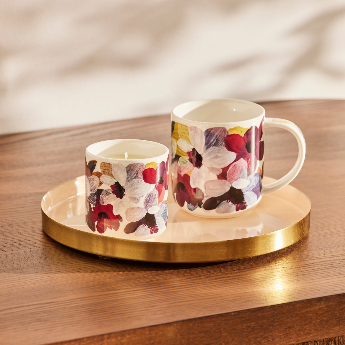 Maxwell & Williams Prudence De Marchi Magnolias Candle 180g & Mug 350ml Giftset Gift Boxed