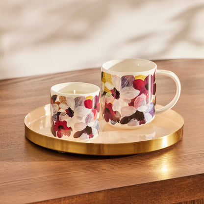 Maxwell & Williams Prudence De Marchi Magnolias Candle 180g & Mug 350ml Giftset Gift Boxed