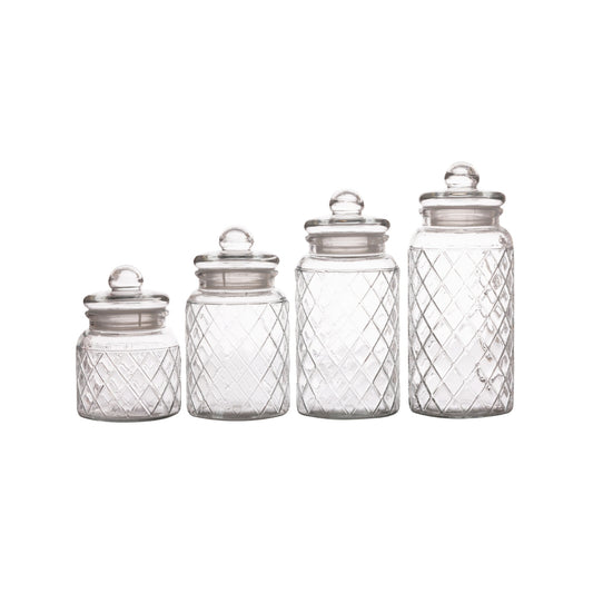 Trellis Storage Jars Set 4 Gift Boxed